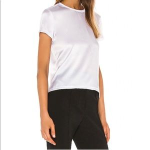 NWT ATM Anthony Thomas Melillo White Silk Crew Tee